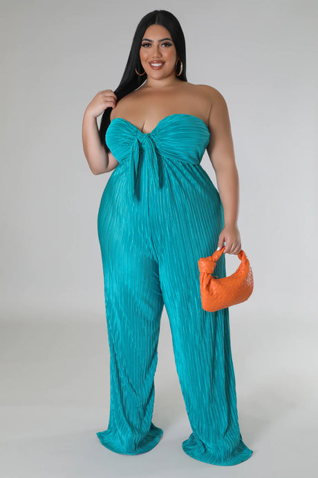 Come Here Jumpsuit Teal  (Sm-3x)