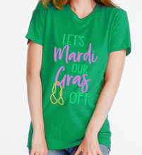 Load image into Gallery viewer, Let’s Mardi Gras Black Tee(Sm-2x)
