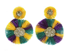 Load image into Gallery viewer, Mardi Gras Earrings (tassle)
