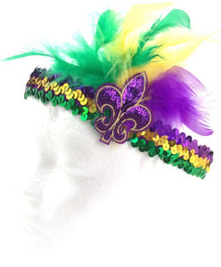 Mardi Gras Sequins Stretch Head Band
