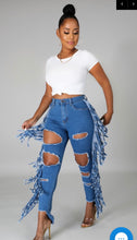 Load image into Gallery viewer, It’s The Fringe Jeans Med Wash (Sm-xLrg)